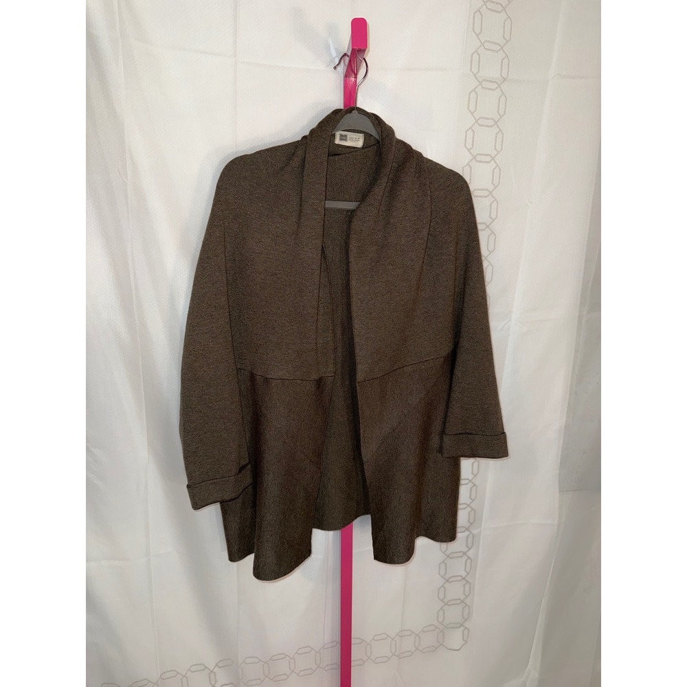 LOOK BY M NEW YORK Women's Brown Knit Open Front Cardigan Sweater